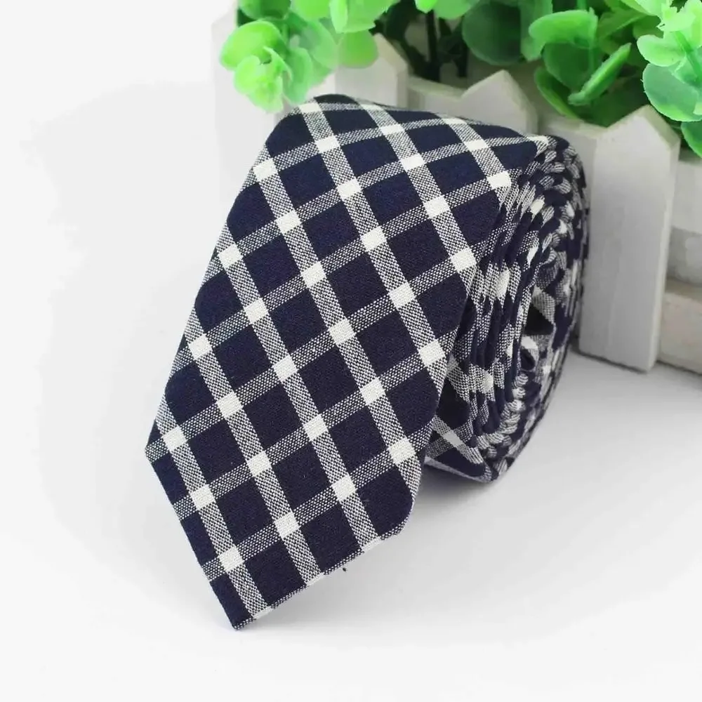 Daily Design Pure Cotton Men's 6cm Striped Checkered Pattern Tie Perfect Necktie Wedding Party Office Business Accessories Gifts