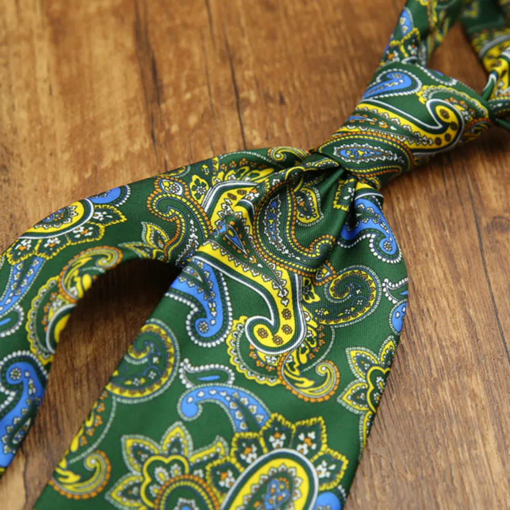 2026 Artistic Trendy Business Casual Floral Printed Neckties Oversized 9cm Width Luxury Striped Silky Neck Ties For Men Cravat