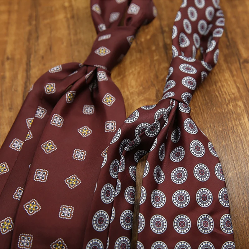2026 Artistic Trendy Business Casual Floral Printed Neckties Oversized 9cm Width Luxury Striped Silky Neck Ties For Men Cravat