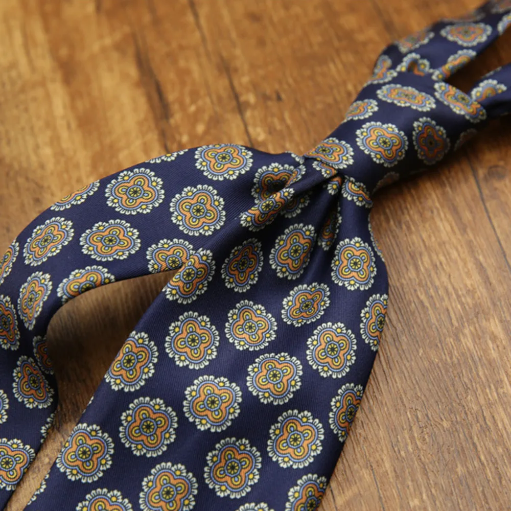 2026 Artistic Trendy Business Casual Floral Printed Neckties Oversized 9cm Width Luxury Striped Silky Neck Ties For Men Cravat