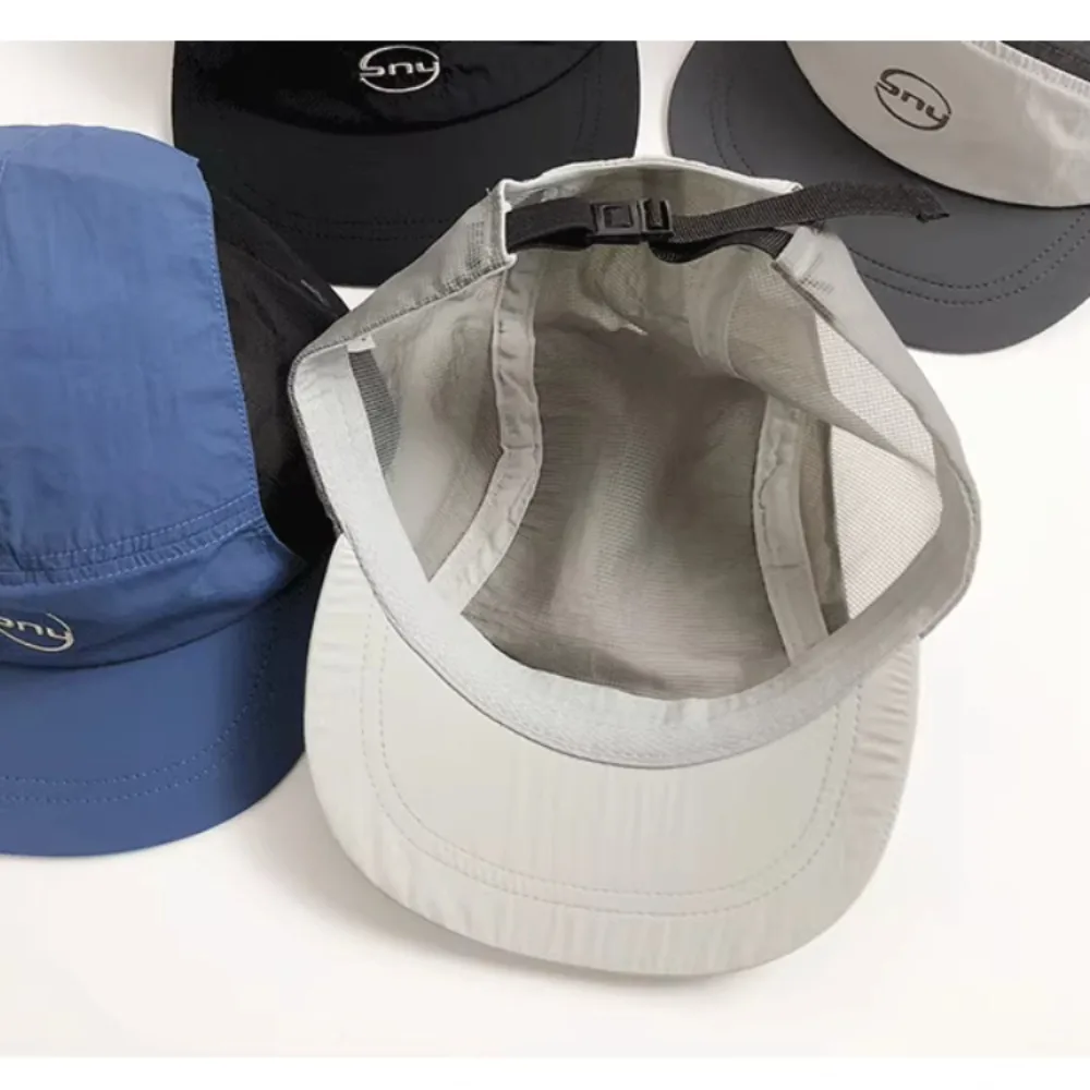 Korean Letter Embroidery Baseball Cap - Peaked Hat, Breathable Mesh Quick Drying UV Protection, Simple Ins Style Lightweight