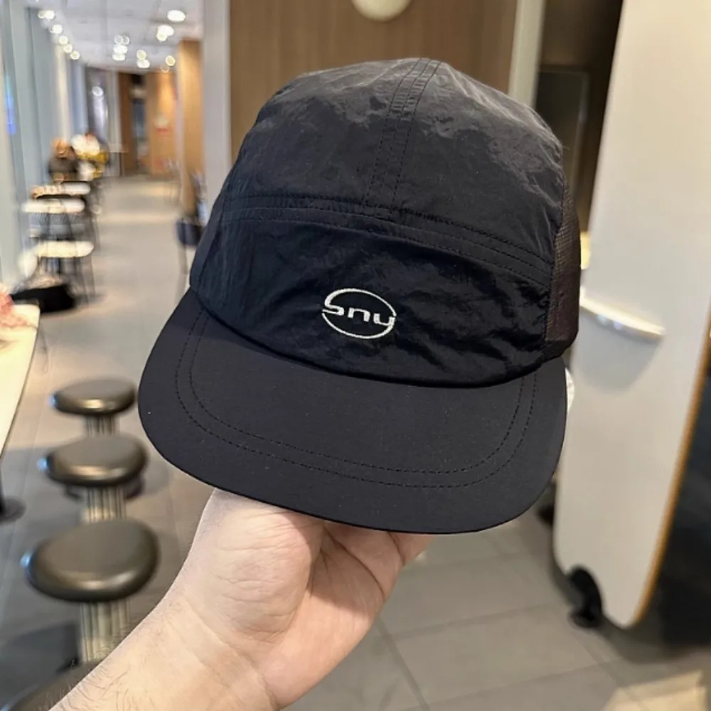 Korean Letter Embroidery Baseball Cap - Peaked Hat, Breathable Mesh Quick Drying UV Protection, Simple Ins Style Lightweight
