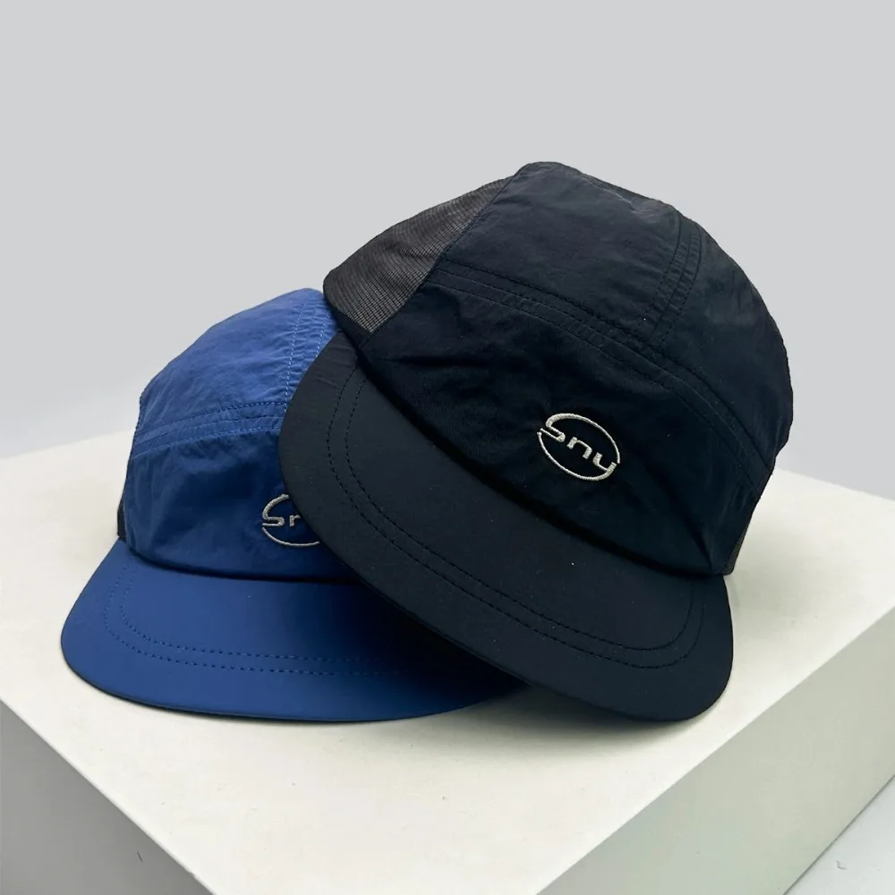 Korean Letter Embroidery Baseball Cap - Peaked Hat, Breathable Mesh Quick Drying UV Protection, Simple Ins Style Lightweight