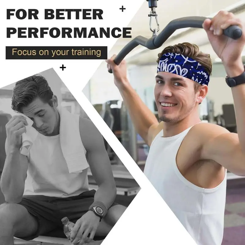 Sports Hairband Breathable Non-slip Running Cycling Wide Sweatband Men Women Sweat Absorb Elastic Gym Fitness Workout Headband