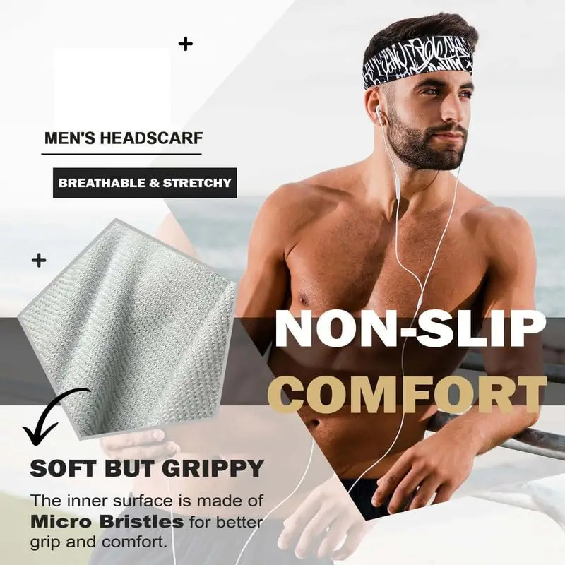 Sports Hairband Breathable Non-slip Running Cycling Wide Sweatband Men Women Sweat Absorb Elastic Gym Fitness Workout Headband