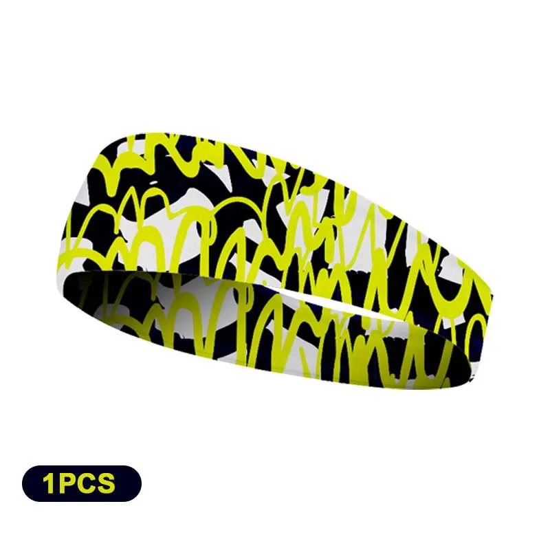 Sports Hairband Breathable Non-slip Running Cycling Wide Sweatband Men Women Sweat Absorb Elastic Gym Fitness Workout Headband