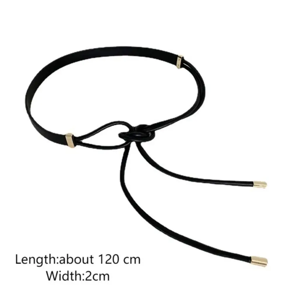 Adjustable Faux Leather Lace-up Belt Women's Waist Belt Wear-resistant Women Belt for Sweater Dress Coat Narrow for Decoration