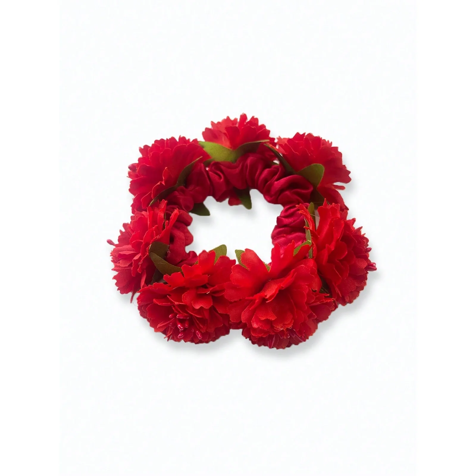1pc Women's New Spring & Summer Solid Color Artificial Fabric Flower Hair Scrunchie, Suitable For Beach, Hawaii Vacation, Daily
