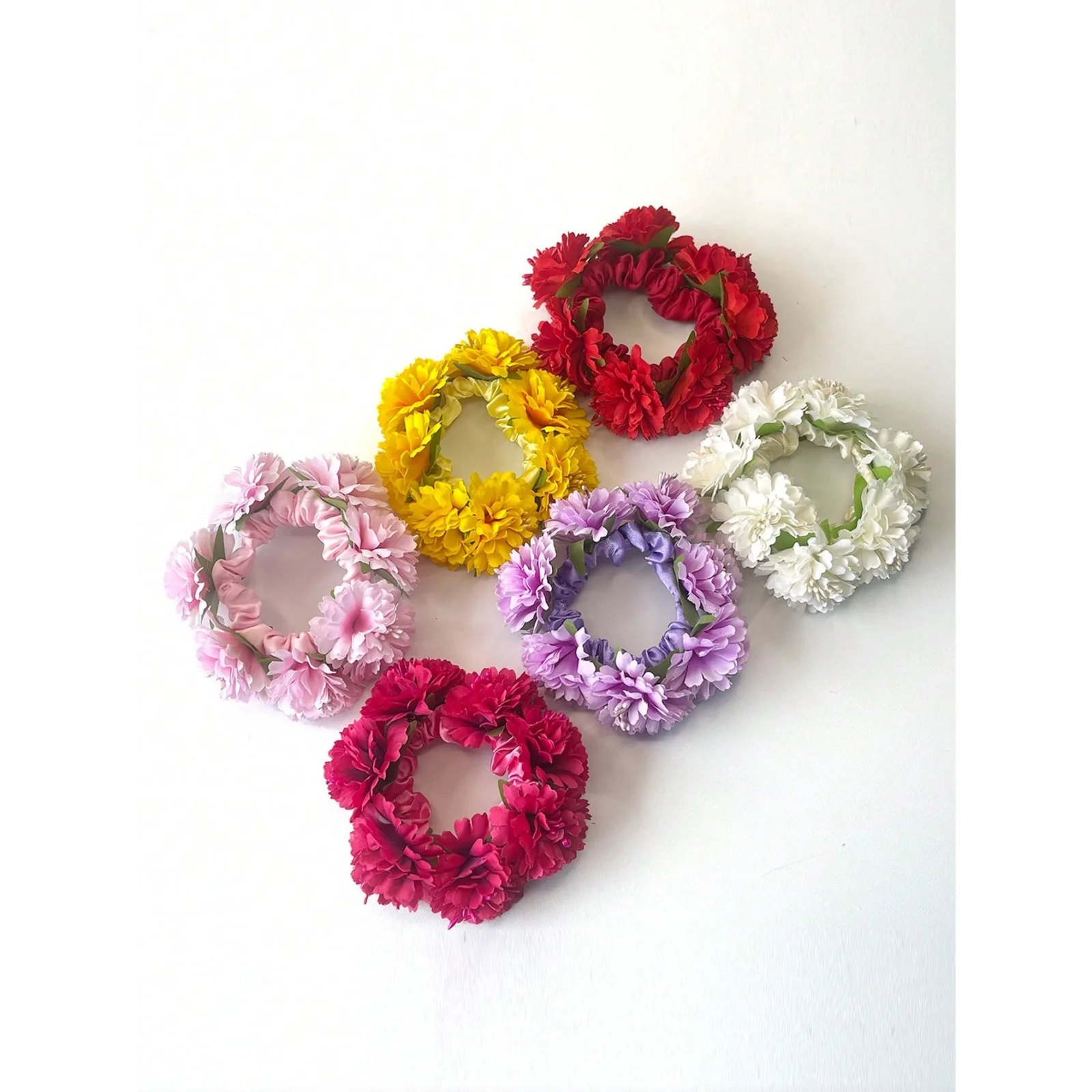 1pc Women's New Spring & Summer Solid Color Artificial Fabric Flower Hair Scrunchie, Suitable For Beach, Hawaii Vacation, Daily