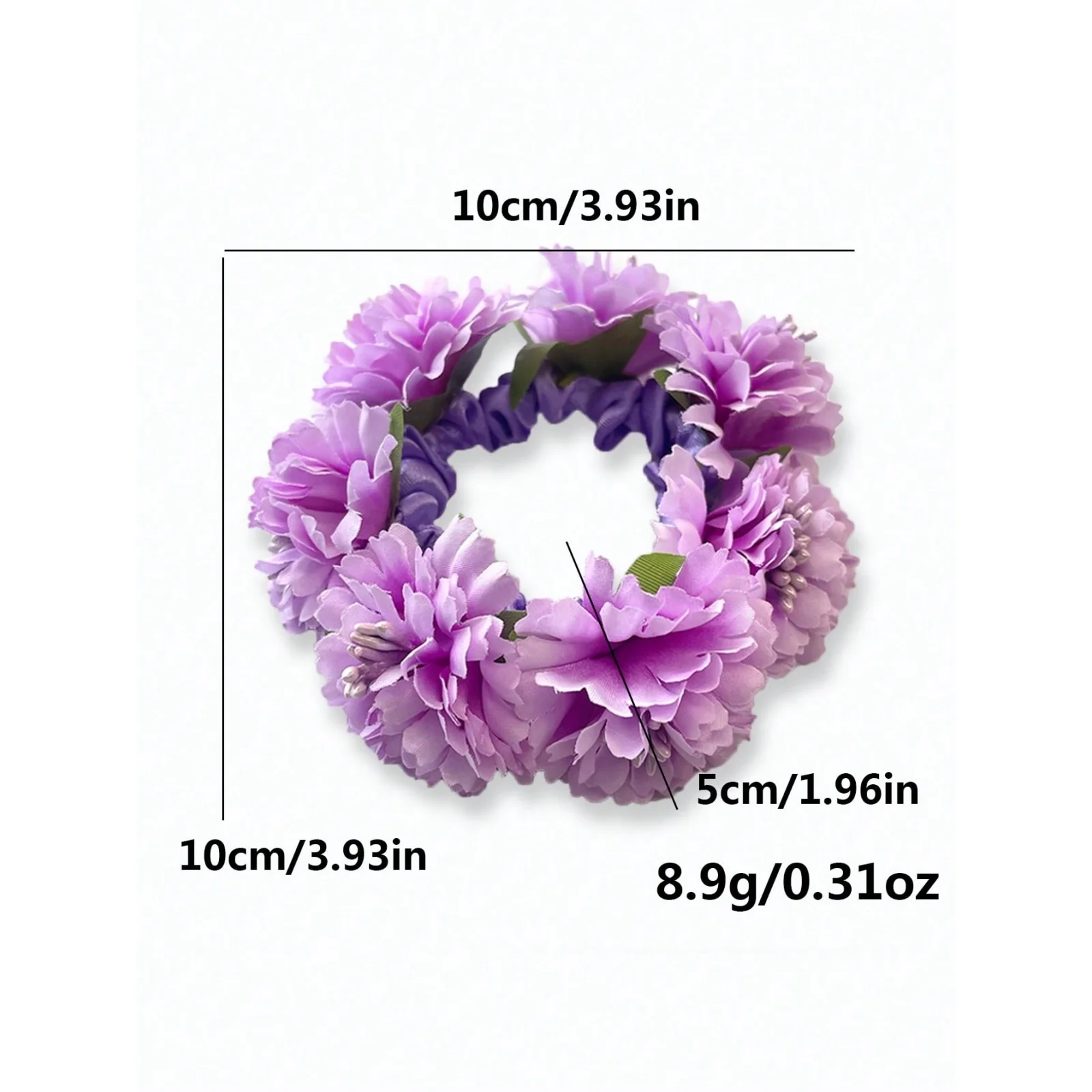 1pc Women's New Spring & Summer Solid Color Artificial Fabric Flower Hair Scrunchie, Suitable For Beach, Hawaii Vacation, Daily