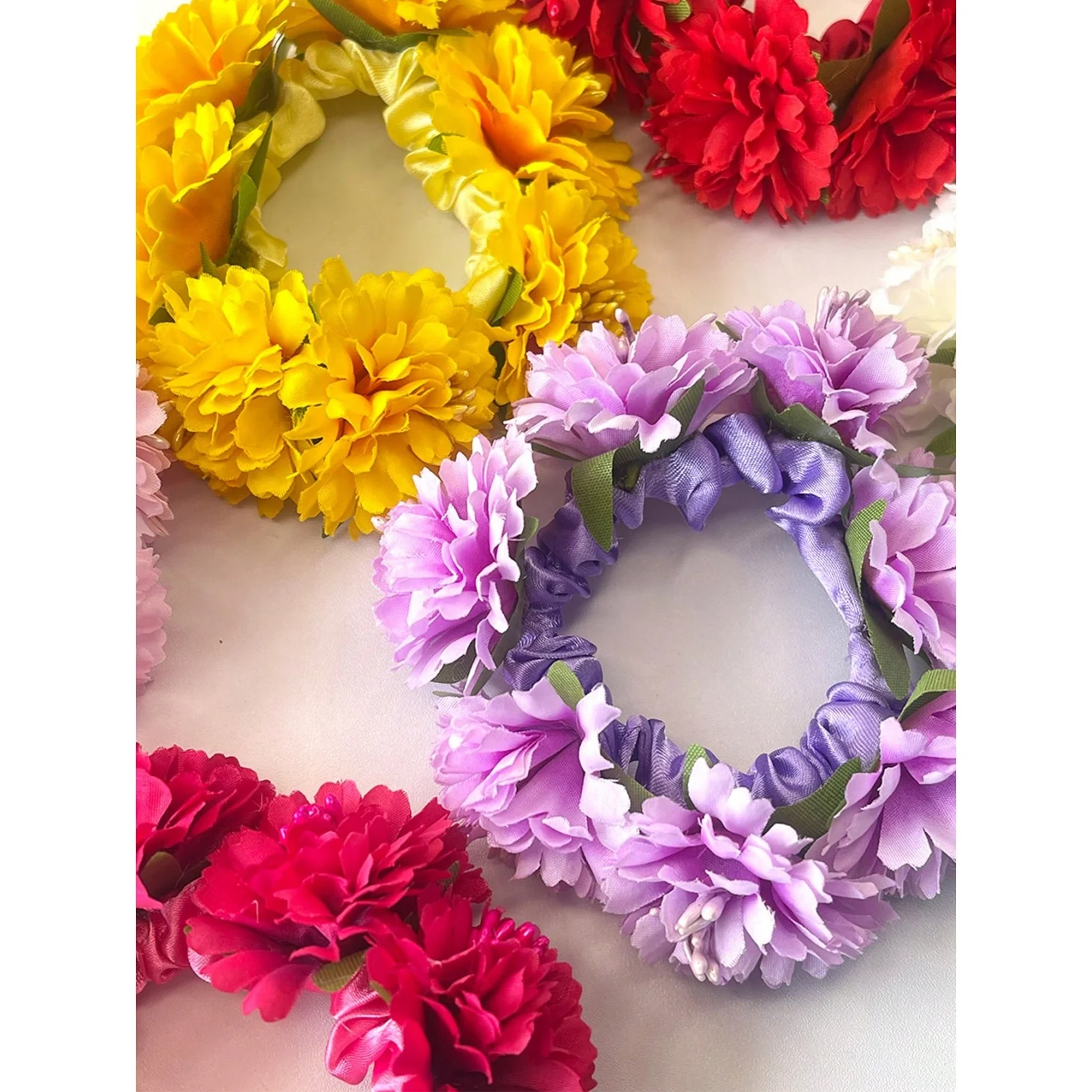 1pc Women's New Spring & Summer Solid Color Artificial Fabric Flower Hair Scrunchie, Suitable For Beach, Hawaii Vacation, Daily