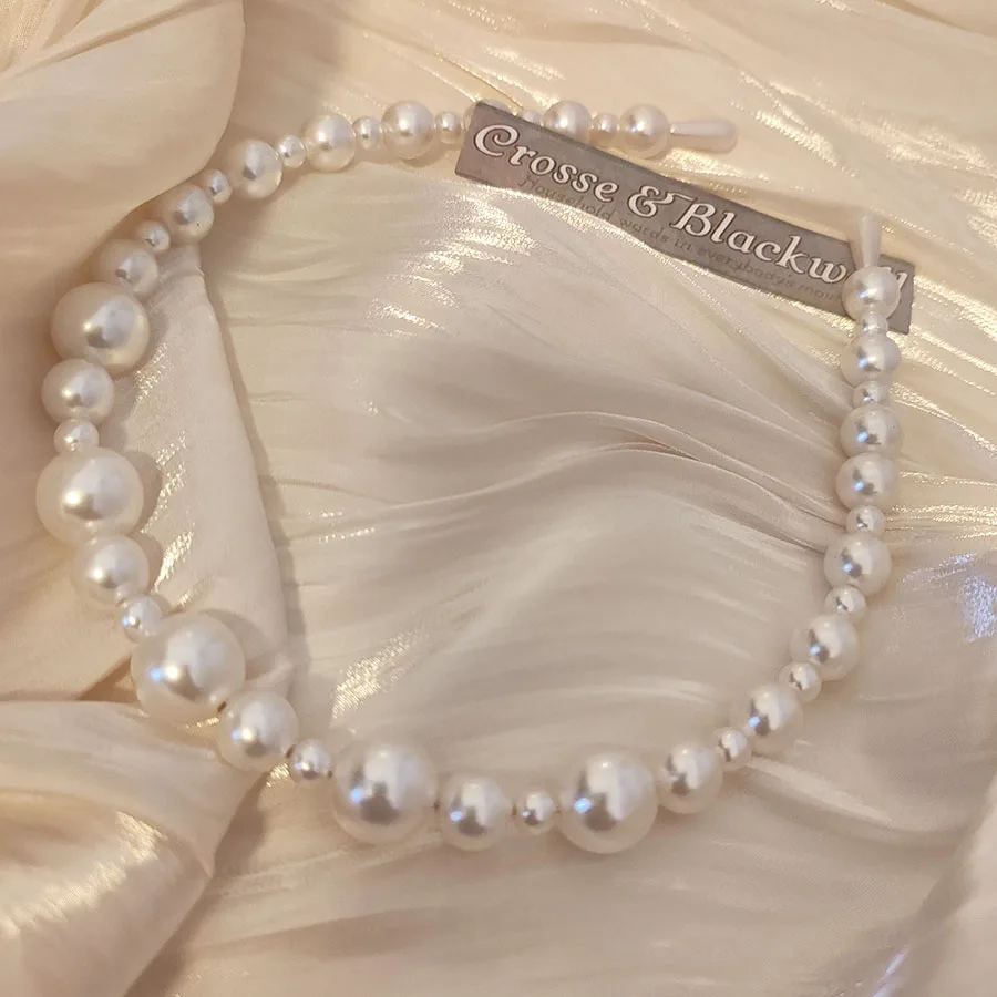Korean Good Quality Pearl Gold Silver Headband Minimalist and Versatile Hair Bands Women Girls Hair Accessories