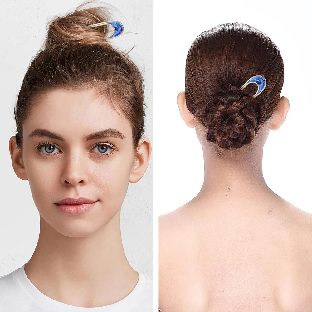 Metal U Shaped Hair Pins French Twist Hair Pin Vintage Hair Fork Pin for Women Hair Sticks for Thick Thin Hairstyles Accessories