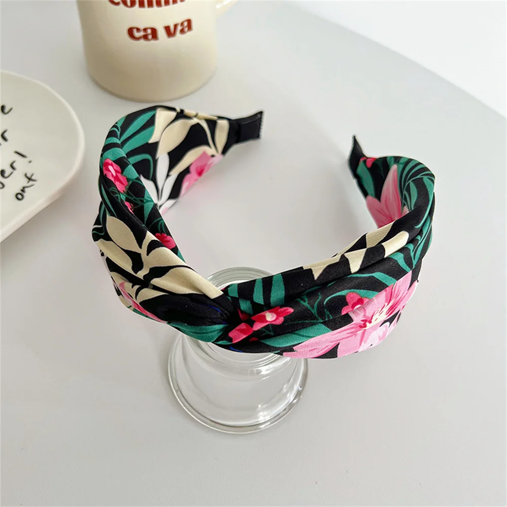 Wide Fabric Headbands For Women Girls Flower Knotted Hairbands Female Hair Bands Hair Hoops Hair Accessories