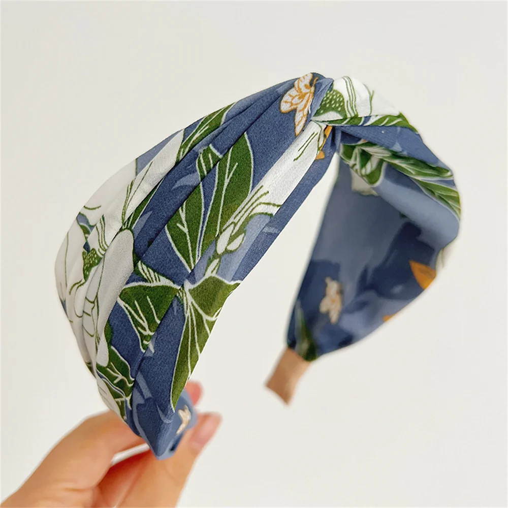 Wide Fabric Headbands For Women Girls Flower Knotted Hairbands Female Hair Bands Hair Hoops Hair Accessories