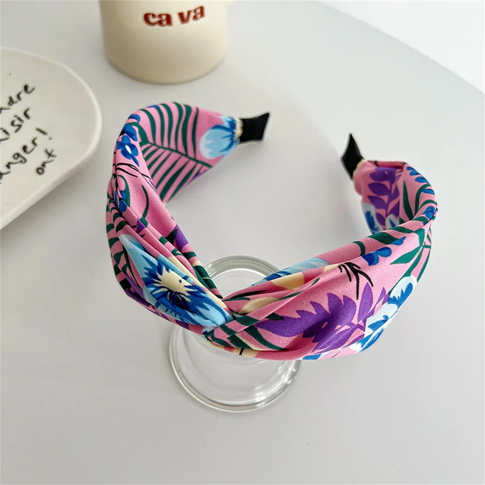 Wide Fabric Headbands For Women Girls Flower Knotted Hairbands Female Hair Bands Hair Hoops Hair Accessories