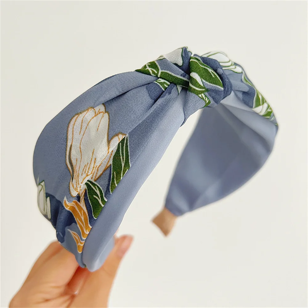 Wide Fabric Headbands For Women Girls Flower Knotted Hairbands Female Hair Bands Hair Hoops Hair Accessories