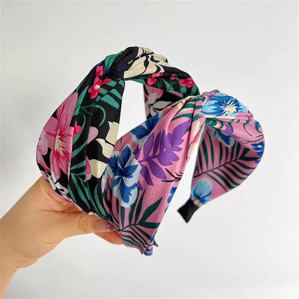 Wide Fabric Headbands For Women Girls Flower Knotted Hairbands Female Hair Bands Hair Hoops Hair Accessories