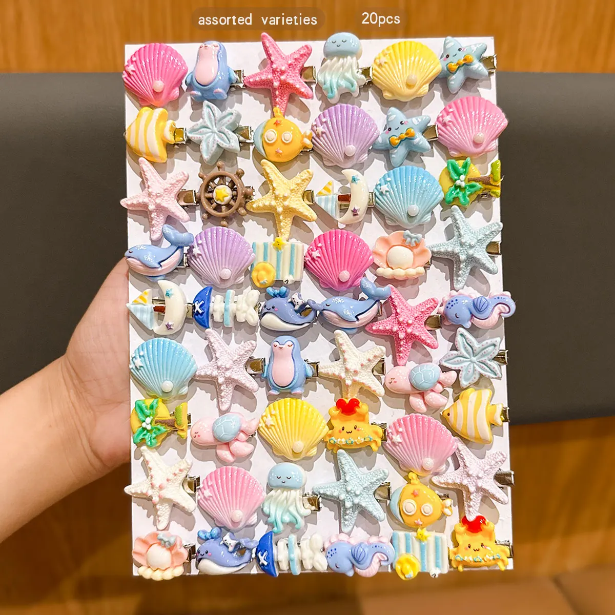 20 random ocean hair clips, cute starfish shell hair clips suitable for daily use