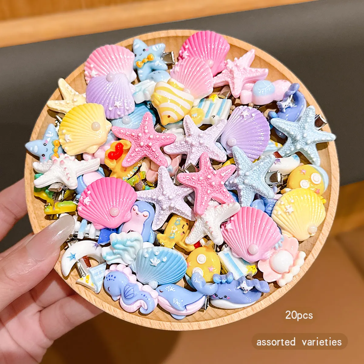 20 random ocean hair clips, cute starfish shell hair clips suitable for daily use