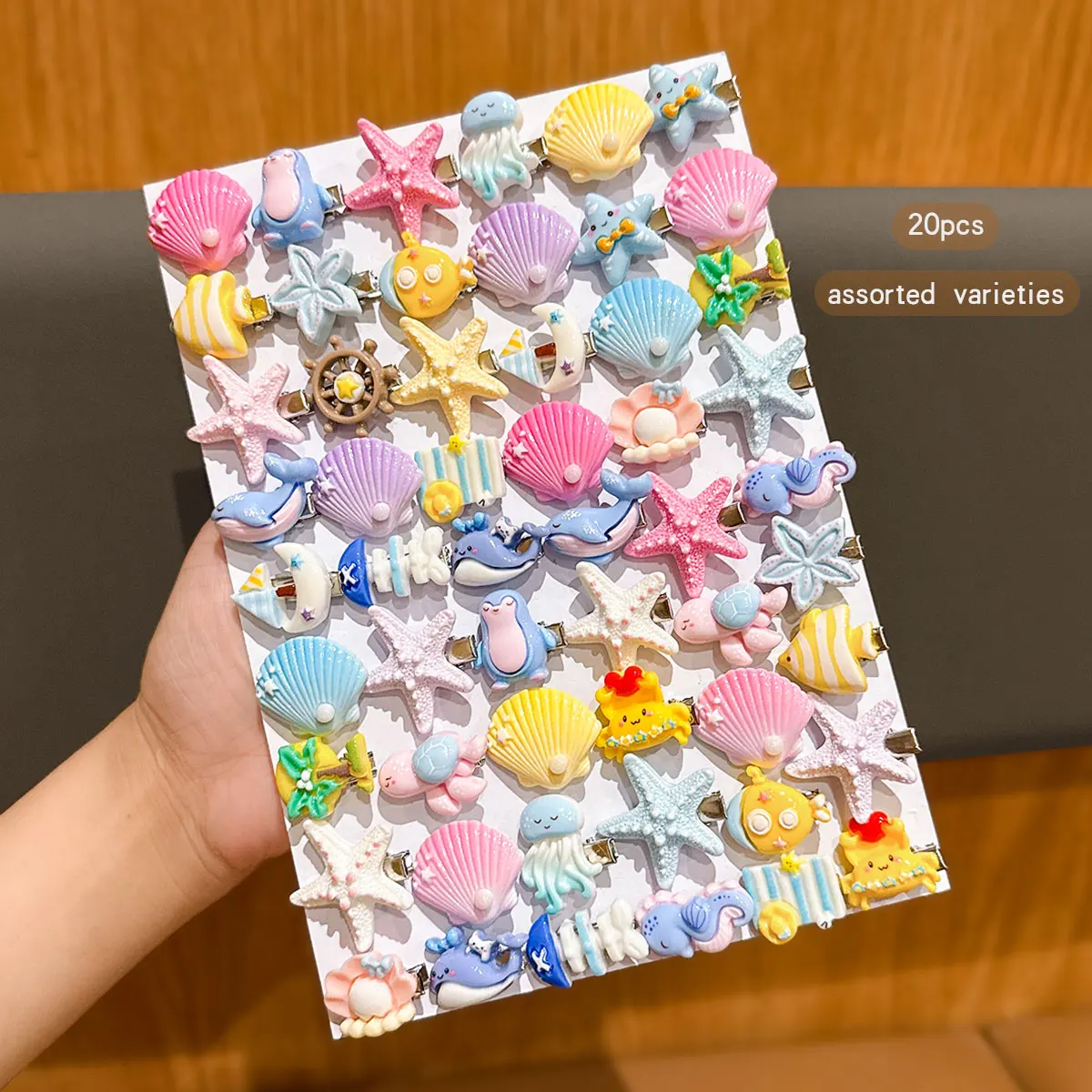 20 random ocean hair clips, cute starfish shell hair clips suitable for daily use