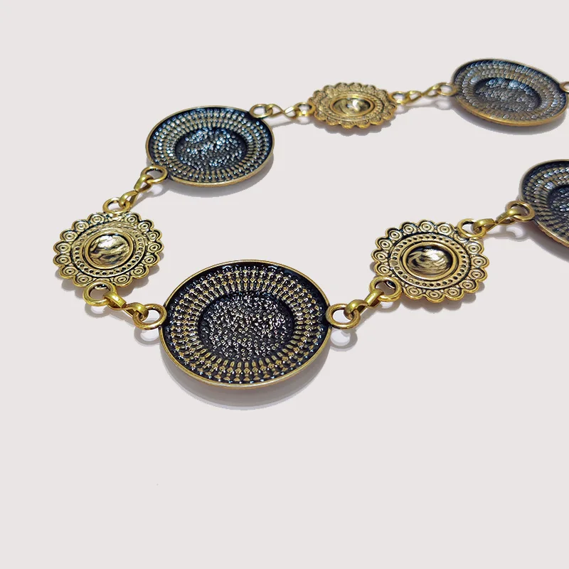 Fashion Metal Chain Belt for Women Cowgirl Western Country Carved Hat Chain Belts Adjustable Belt for Sweaters Dresses Jeans