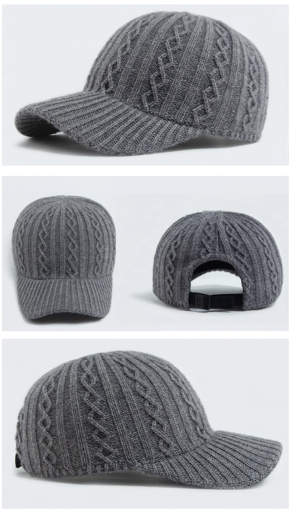 New Knitted Baseball Cap Women Fashion Men Autumn Winter Warm Hat Vintage Casual Caps For Ladies Snapback Female Adjustable