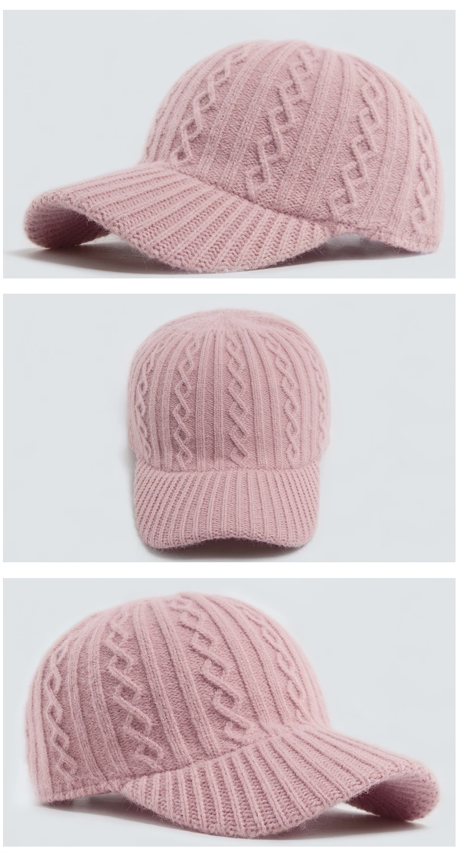 New Knitted Baseball Cap Women Fashion Men Autumn Winter Warm Hat Vintage Casual Caps For Ladies Snapback Female Adjustable