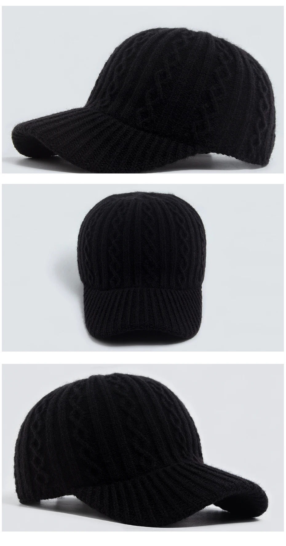 New Knitted Baseball Cap Women Fashion Men Autumn Winter Warm Hat Vintage Casual Caps For Ladies Snapback Female Adjustable