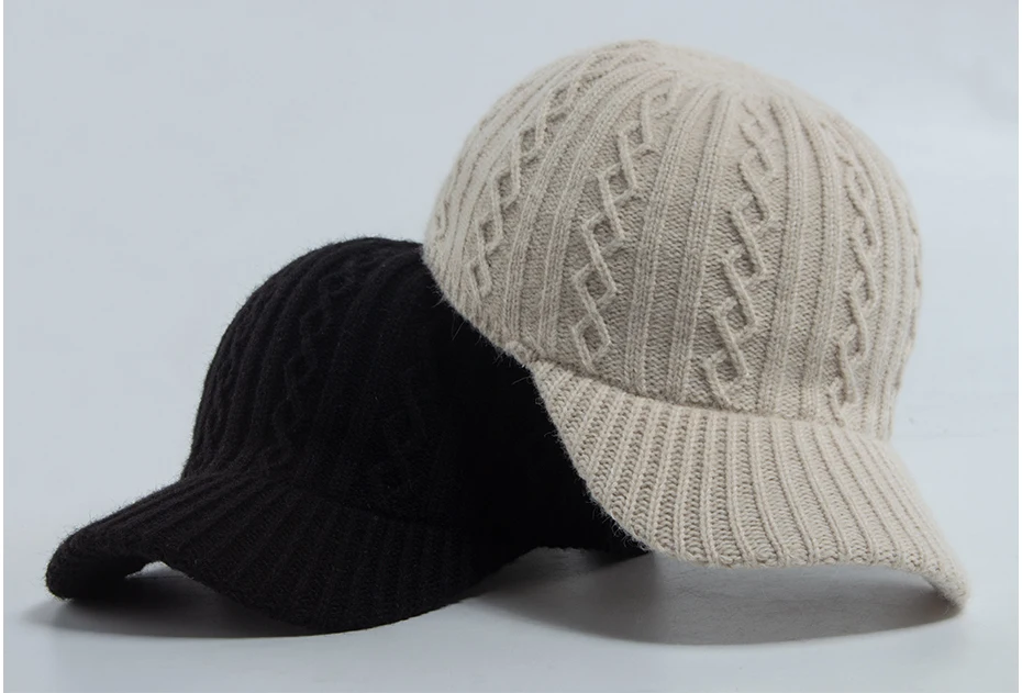 New Knitted Baseball Cap Women Fashion Men Autumn Winter Warm Hat Vintage Casual Caps For Ladies Snapback Female Adjustable