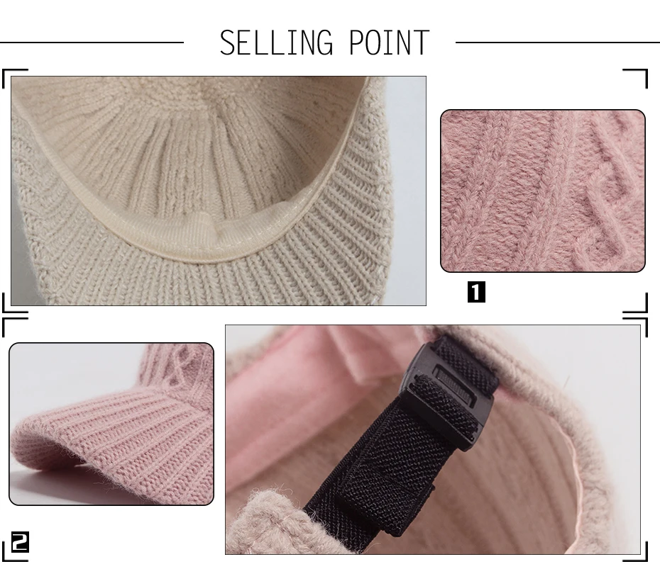 New Knitted Baseball Cap Women Fashion Men Autumn Winter Warm Hat Vintage Casual Caps For Ladies Snapback Female Adjustable