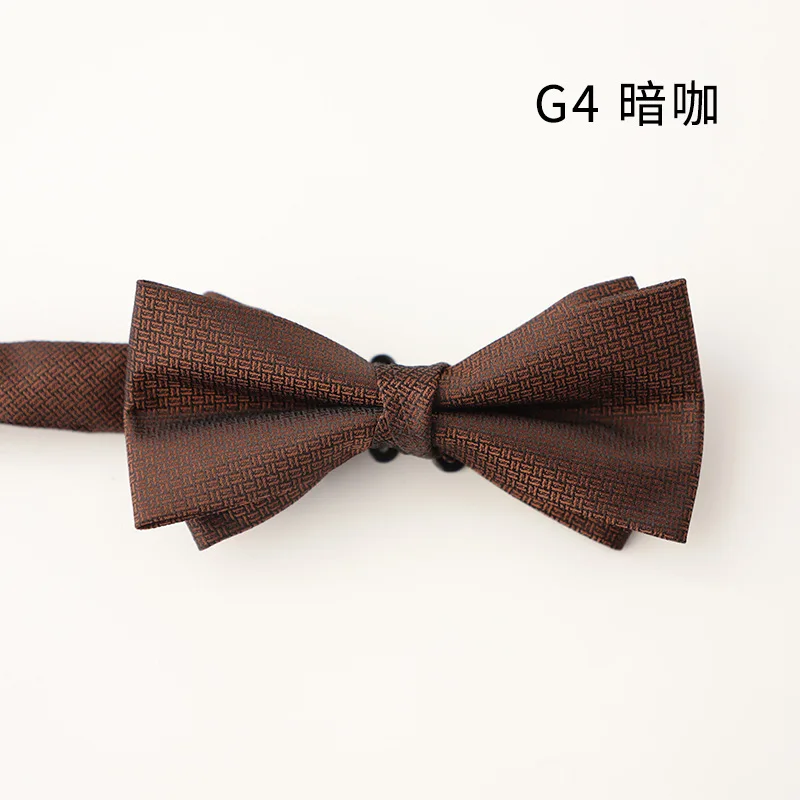 2025 Fashion Solid Brown Color Bowties For Men Elegant Luxury Black Navy Gray Bow Ties Polyester Soft Butterfly Wedding Bow Knot
