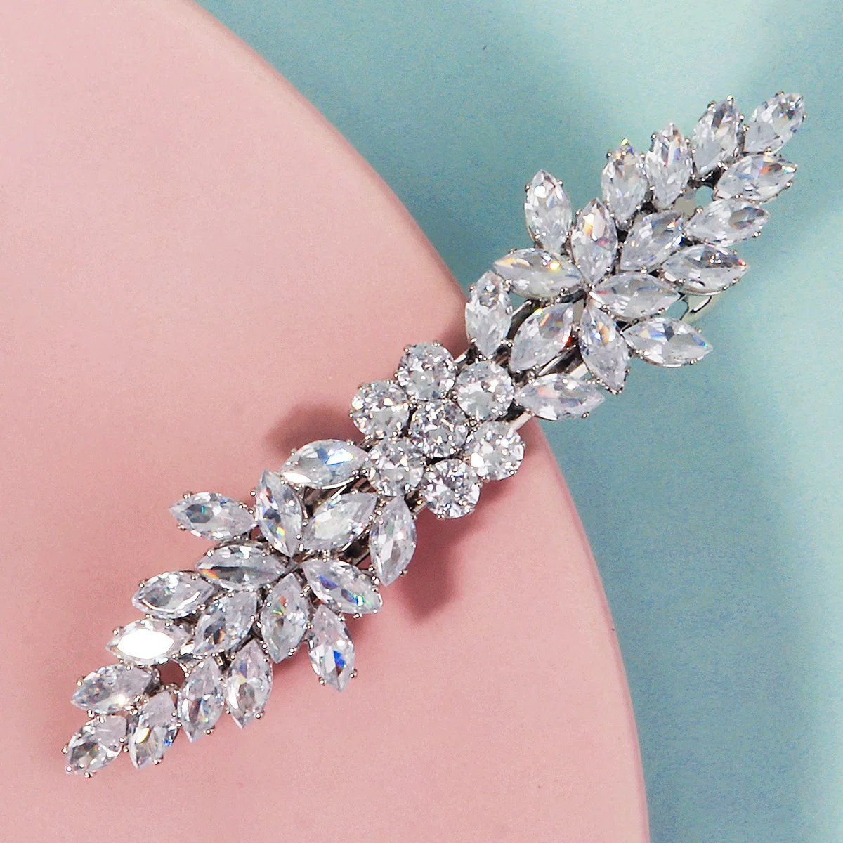 1PCS Fashion Floral Leaf Zircon Hair Clip Luxury Rhinestone Hairpin Headpiece As Gifts Trendy Party Jewelry Hair Accessories