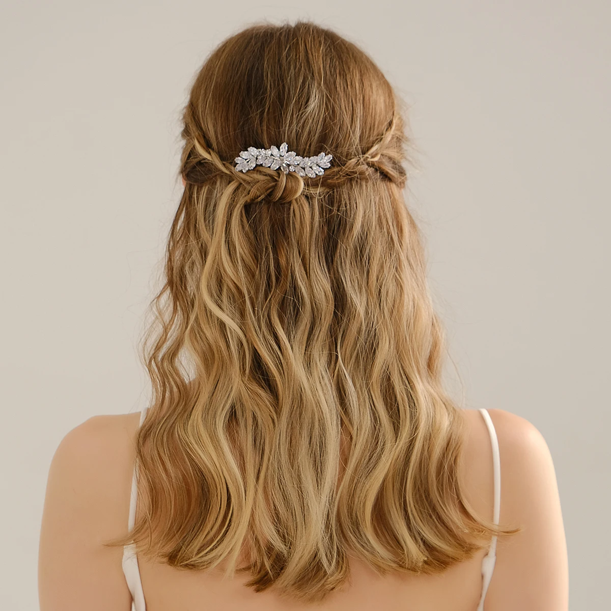 1PCS Fashion Floral Leaf Zircon Hair Clip Luxury Rhinestone Hairpin Headpiece As Gifts Trendy Party Jewelry Hair Accessories