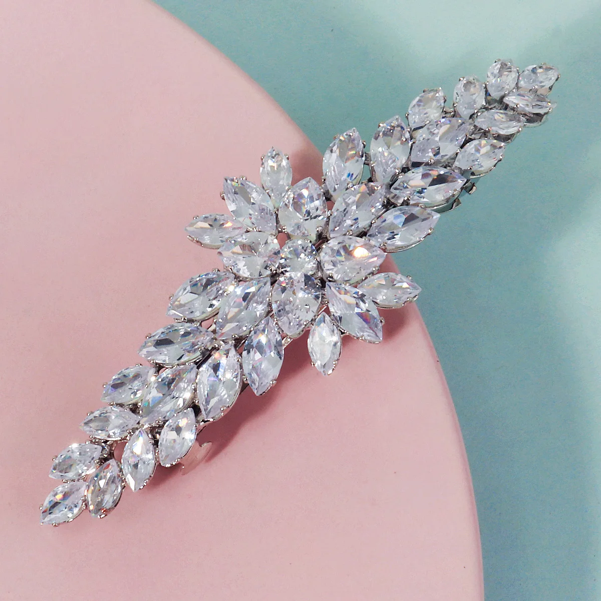 1PCS Fashion Floral Leaf Zircon Hair Clip Luxury Rhinestone Hairpin Headpiece As Gifts Trendy Party Jewelry Hair Accessories