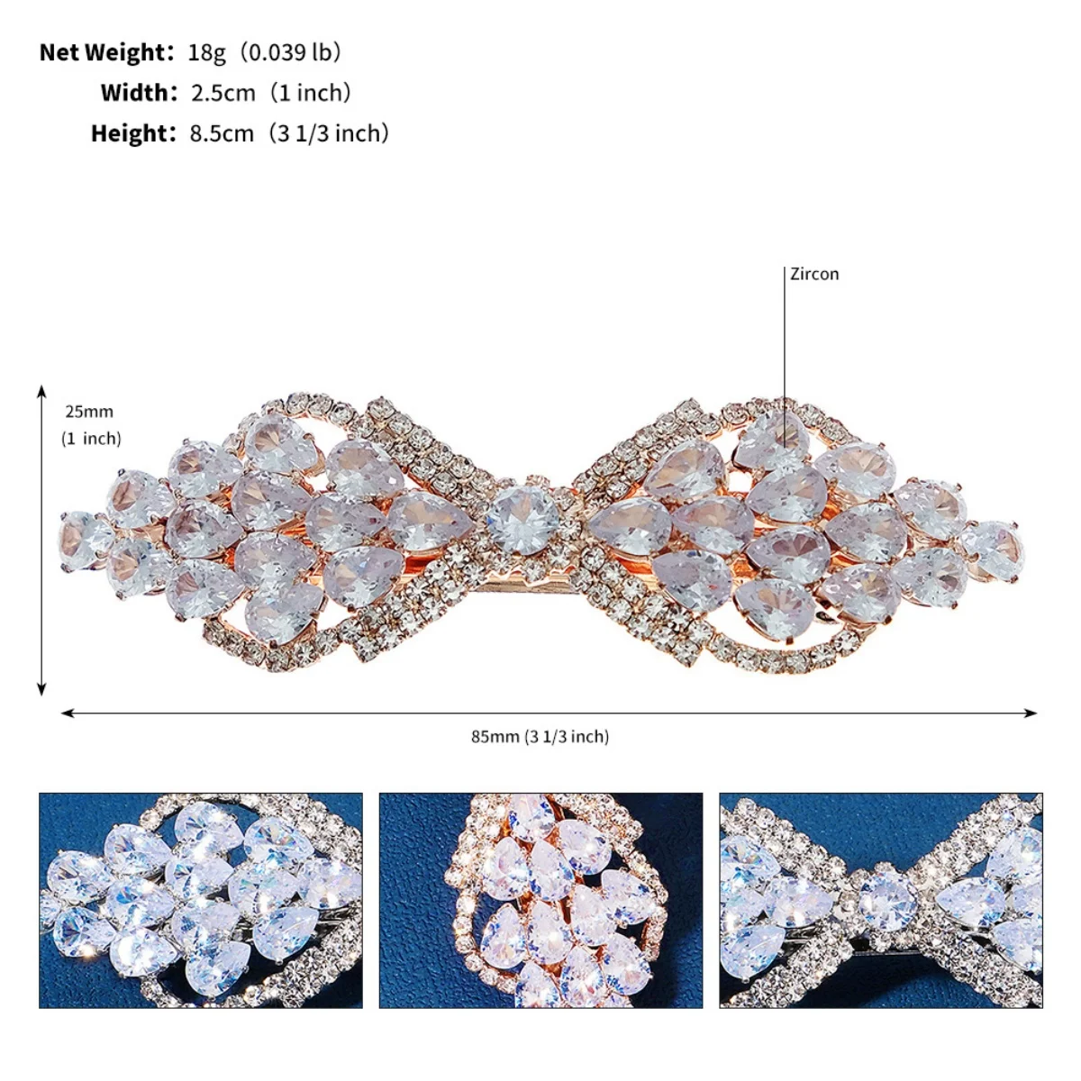 1PCS Fashion Floral Leaf Zircon Hair Clip Luxury Rhinestone Hairpin Headpiece As Gifts Trendy Party Jewelry Hair Accessories