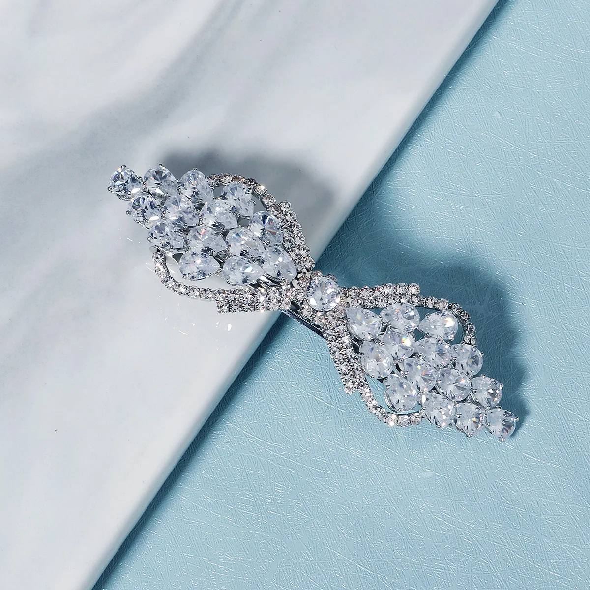 1PCS Fashion Floral Leaf Zircon Hair Clip Luxury Rhinestone Hairpin Headpiece As Gifts Trendy Party Jewelry Hair Accessories