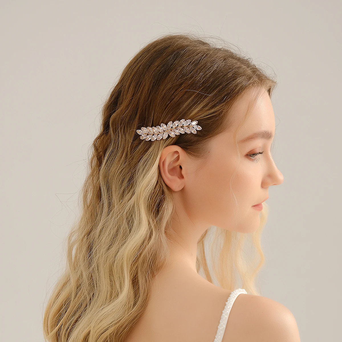1PCS Fashion Floral Leaf Zircon Hair Clip Luxury Rhinestone Hairpin Headpiece As Gifts Trendy Party Jewelry Hair Accessories
