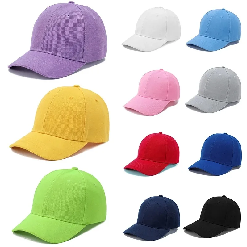 New Fashion Candy Color Kids Baseball Cap Sun Protection Boy Girls Hat Adjustable Travel Children Baseball Cap
