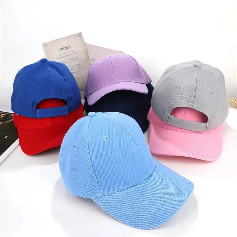 New Fashion Candy Color Kids Baseball Cap Sun Protection Boy Girls Hat Adjustable Travel Children Baseball Cap