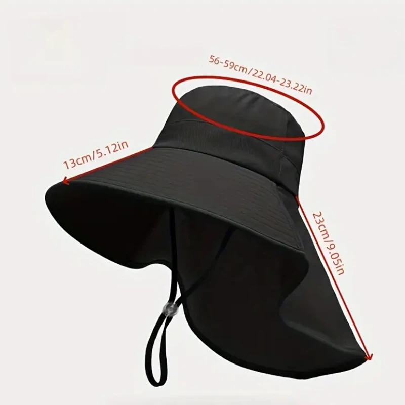New Summer Ponytail Hat with Large Brim Sun Visor Women's Neck Protection Fisherman's Hat Outdoor Hat