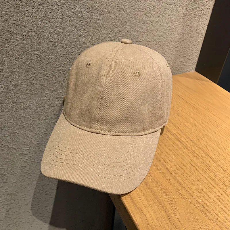 Soft top versatile duckbill cap casual men's curved brim sports hat American solid color baseball cap women's spring and summer