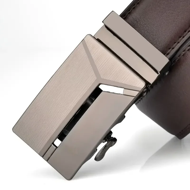 Men's Luxury Belt Automatic Buckle Soft Leather Waistband 105-140 150 160 170cm Plus Size Belts Versatile for Casual Pants Jeans
