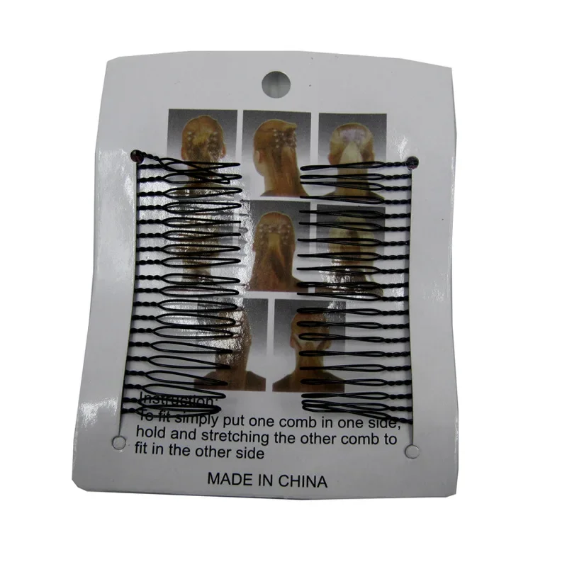 Elastic Hair Comb Womens Bead Stretchy Women Hair Combs Professional Double Magic Slide Metal Comb Hair Clip Hairpin