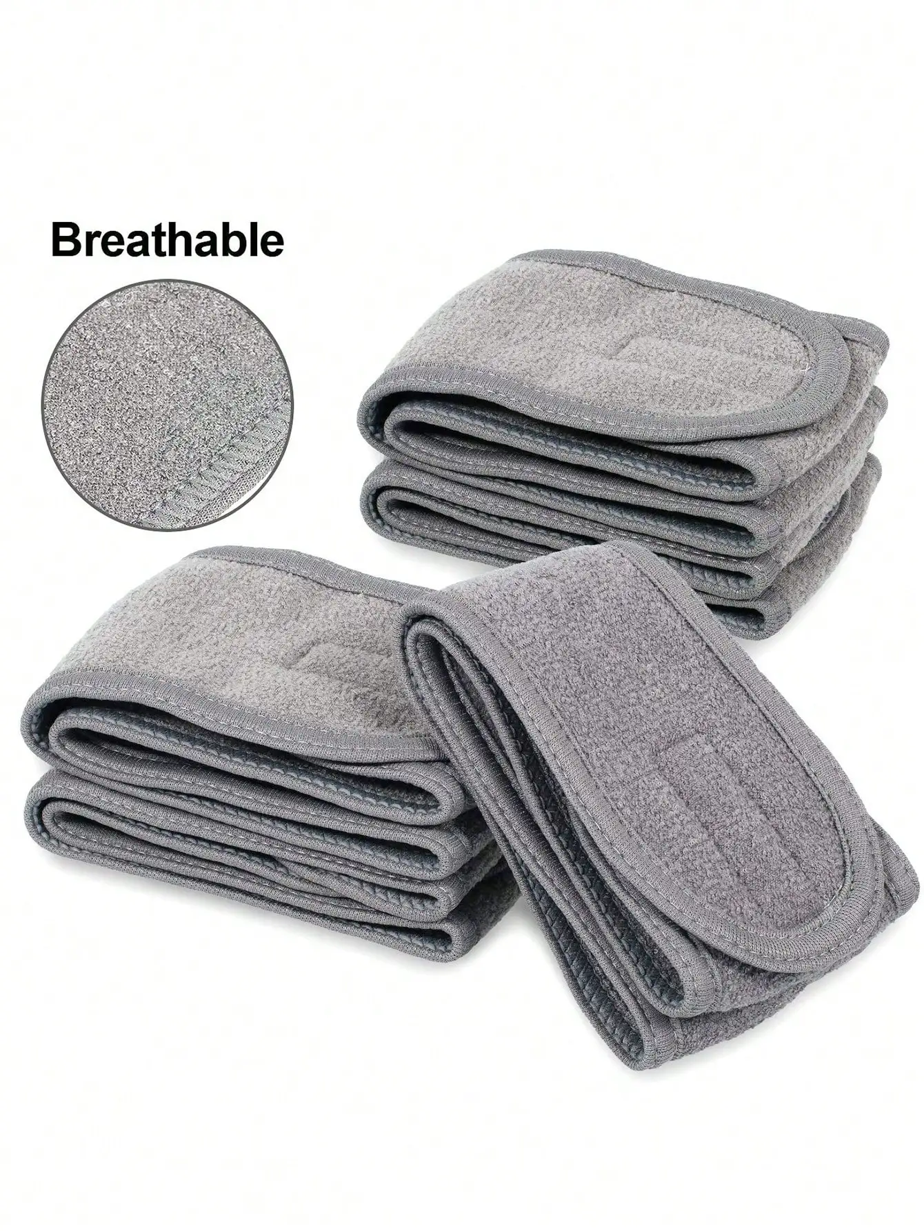 3Pcs Women'S Makeup, Face Wash, Solid Color Velcro Headbands, Sports Yoga Headbands, Spa Bathroom Headbands
