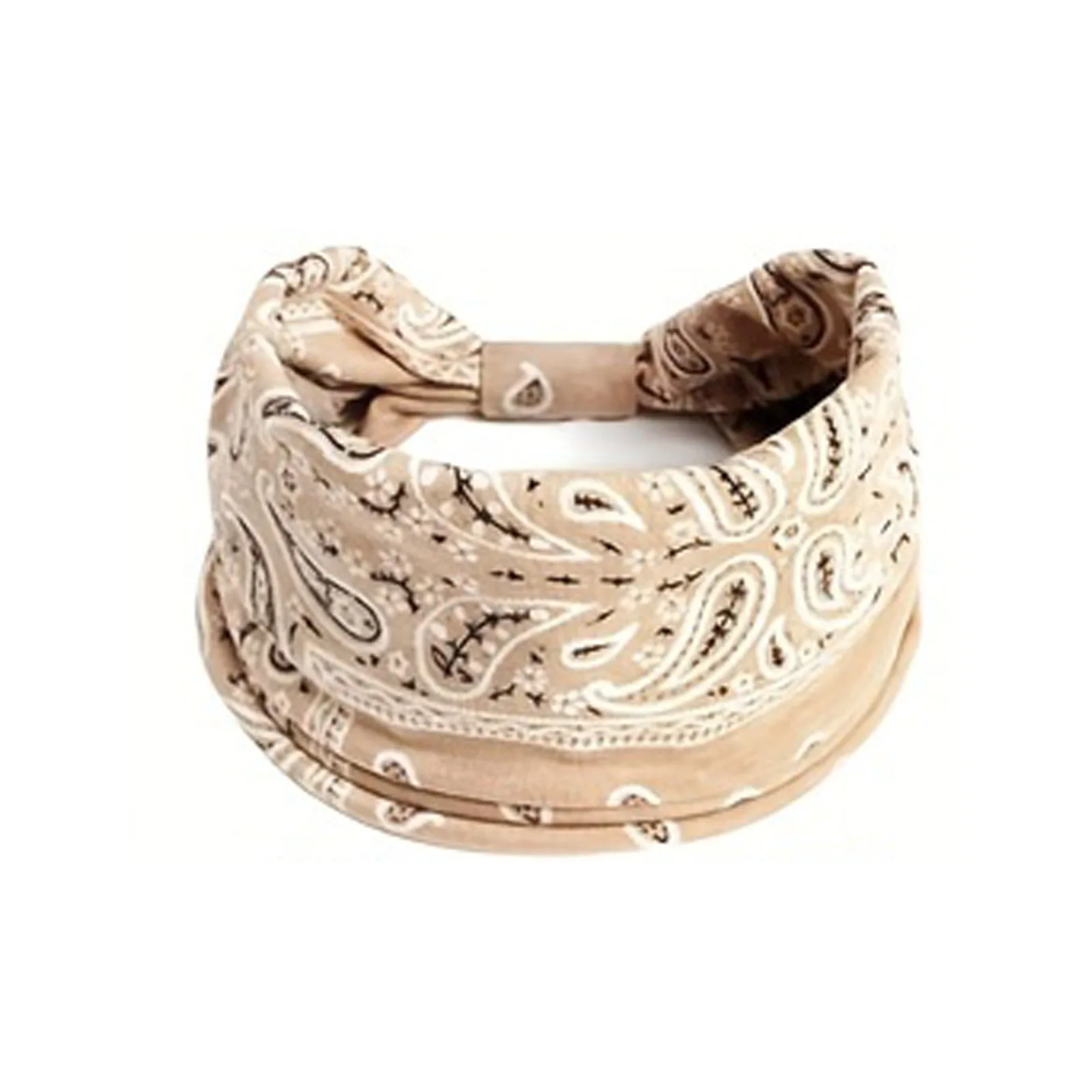 Paisley Headband Boho Yoga Hairband Non-Slip Elastic Sweatband Cross Design Sport Headwear Breathable Workout Accessory Women