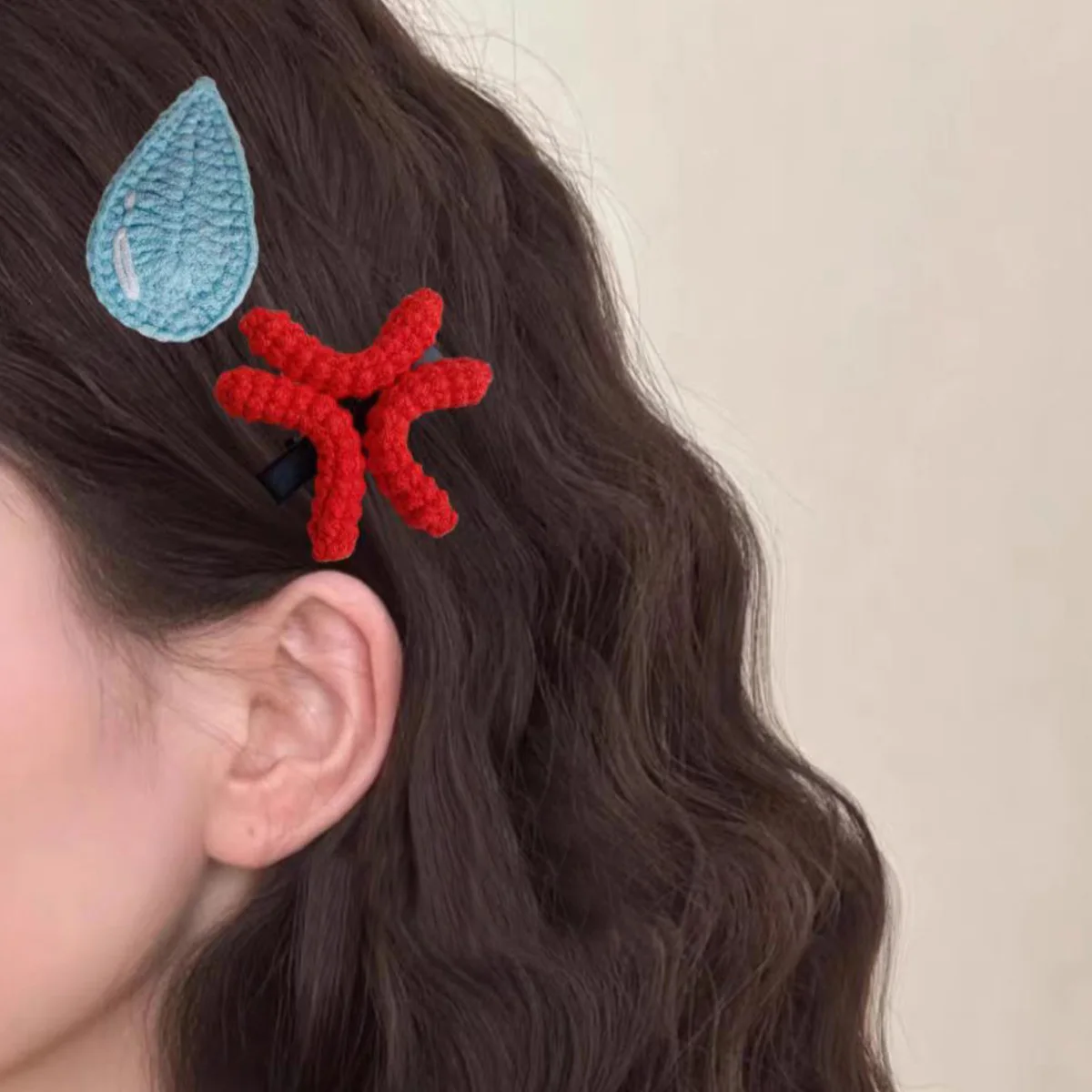 1pc/2pcs/4pcs New Angry Hair Clip Novelty Duckbill Clip Crochet Yarn Headband Side Clip