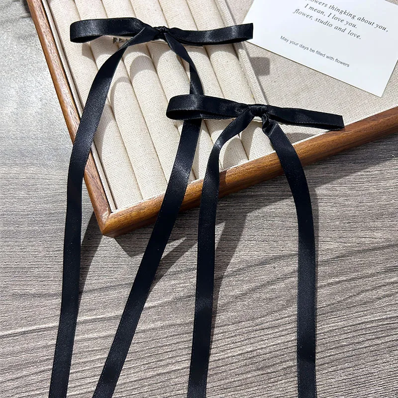 Korean Simple Bow Hairpin Sweet Ribbon Hair Clip Clamp Barrettes Bow Ponytail Tie Hairgrip Women Girls Hair Accessories Headwear