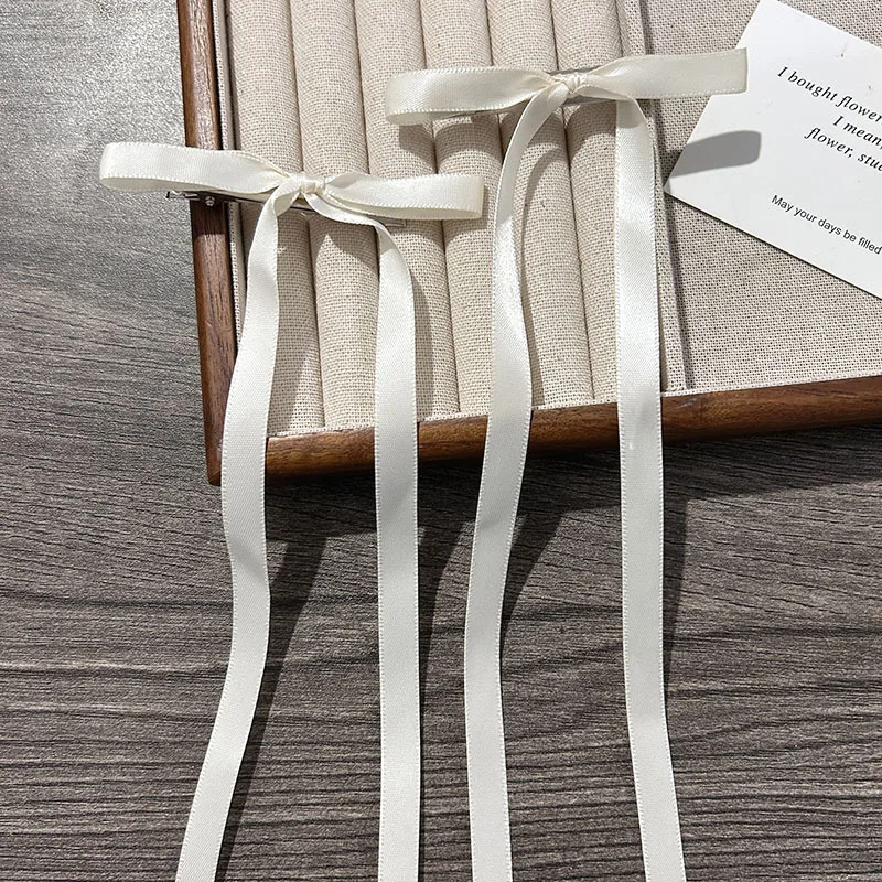 Korean Simple Bow Hairpin Sweet Ribbon Hair Clip Clamp Barrettes Bow Ponytail Tie Hairgrip Women Girls Hair Accessories Headwear
