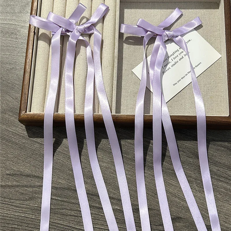 Korean Simple Bow Hairpin Sweet Ribbon Hair Clip Clamp Barrettes Bow Ponytail Tie Hairgrip Women Girls Hair Accessories Headwear